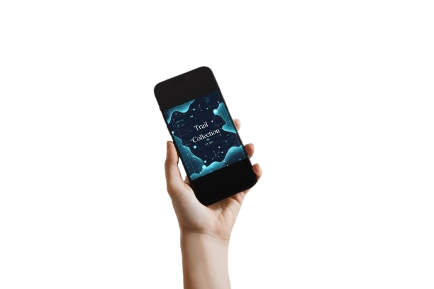 trail  tier on phone screen  transperent background